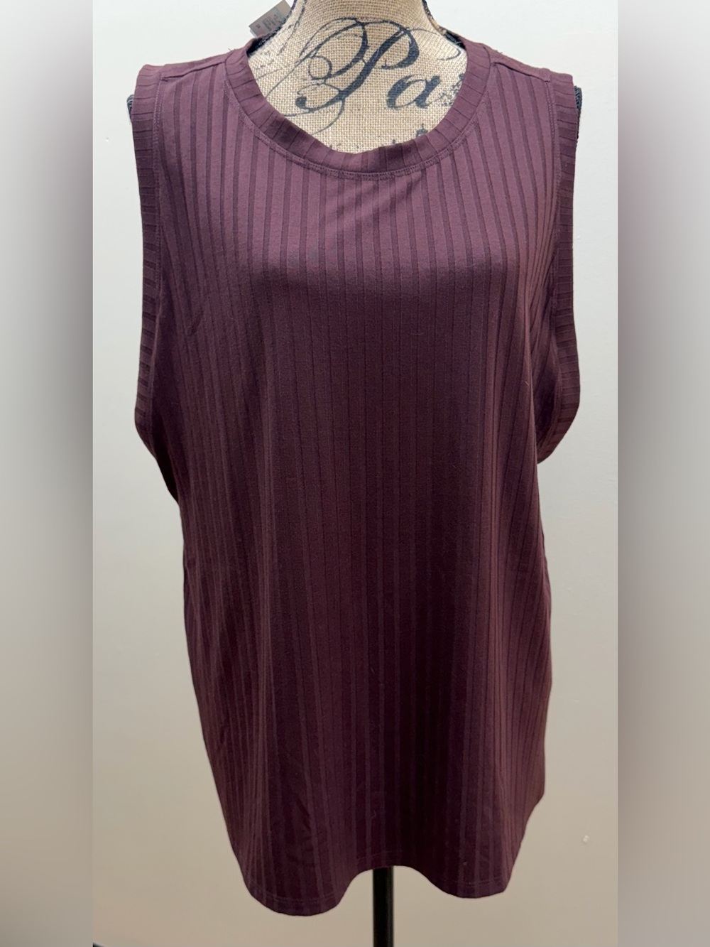 321: Maurices Ribbed Sleeveless Tank in Brown - 2X